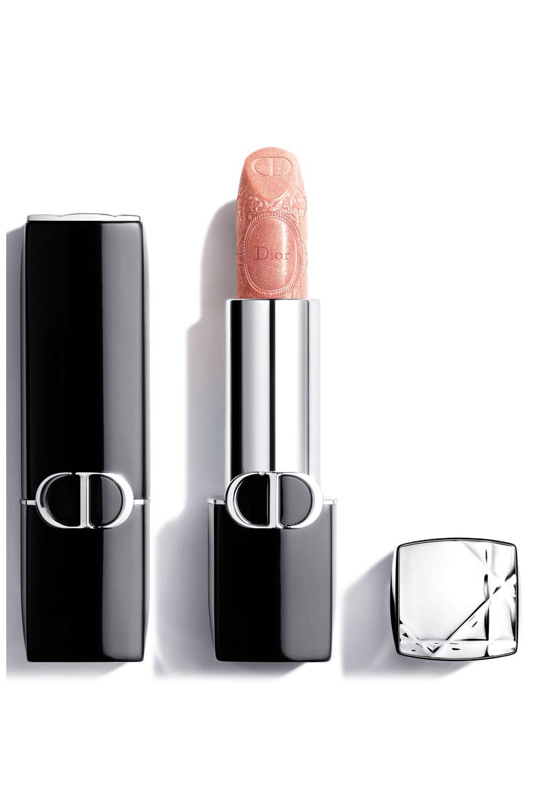 Rouge Dior Holiday 2026 Refillable Lipstick - Limited Edition, Main, color, 232 GLAZED PEACH SPARKLE