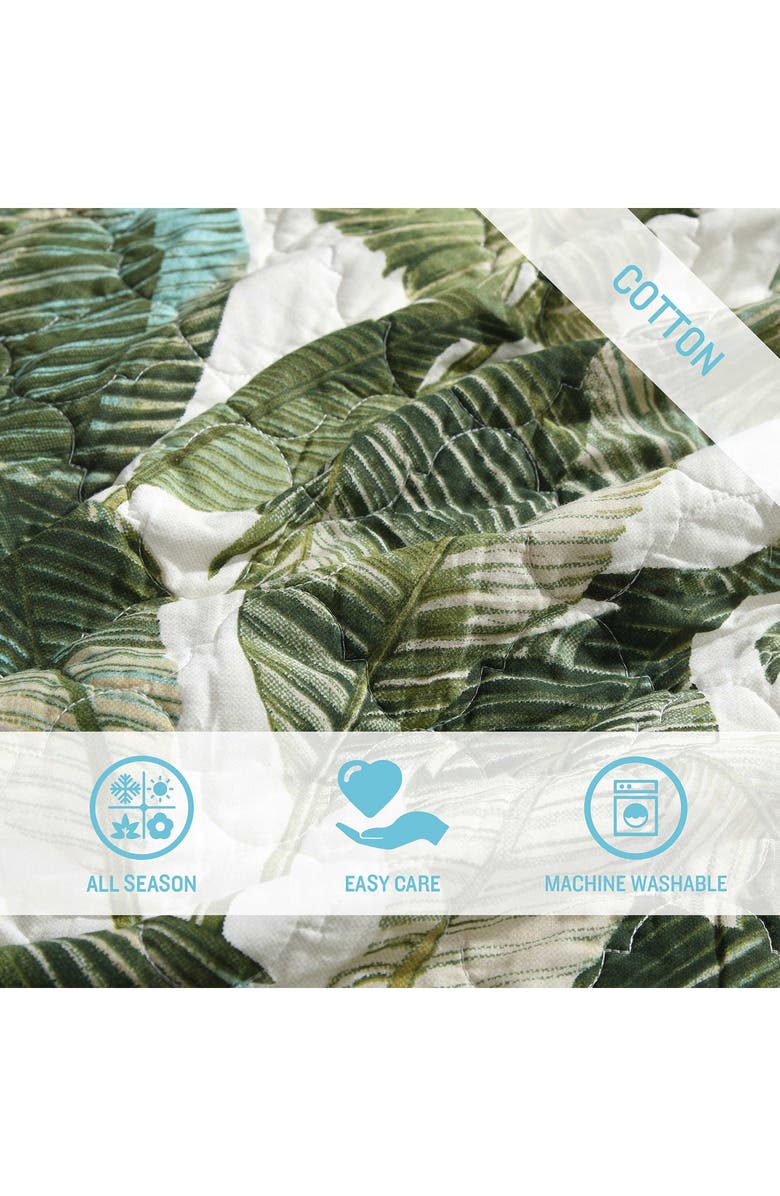 Tommy Bahama Fiesta Palms Cotton Quilt & Sham Set, Alternate, color, Palm Green