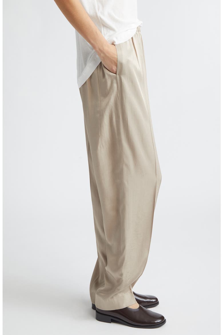 Anne Satin Cocoon Trousers, Alternate, color, BEIGE