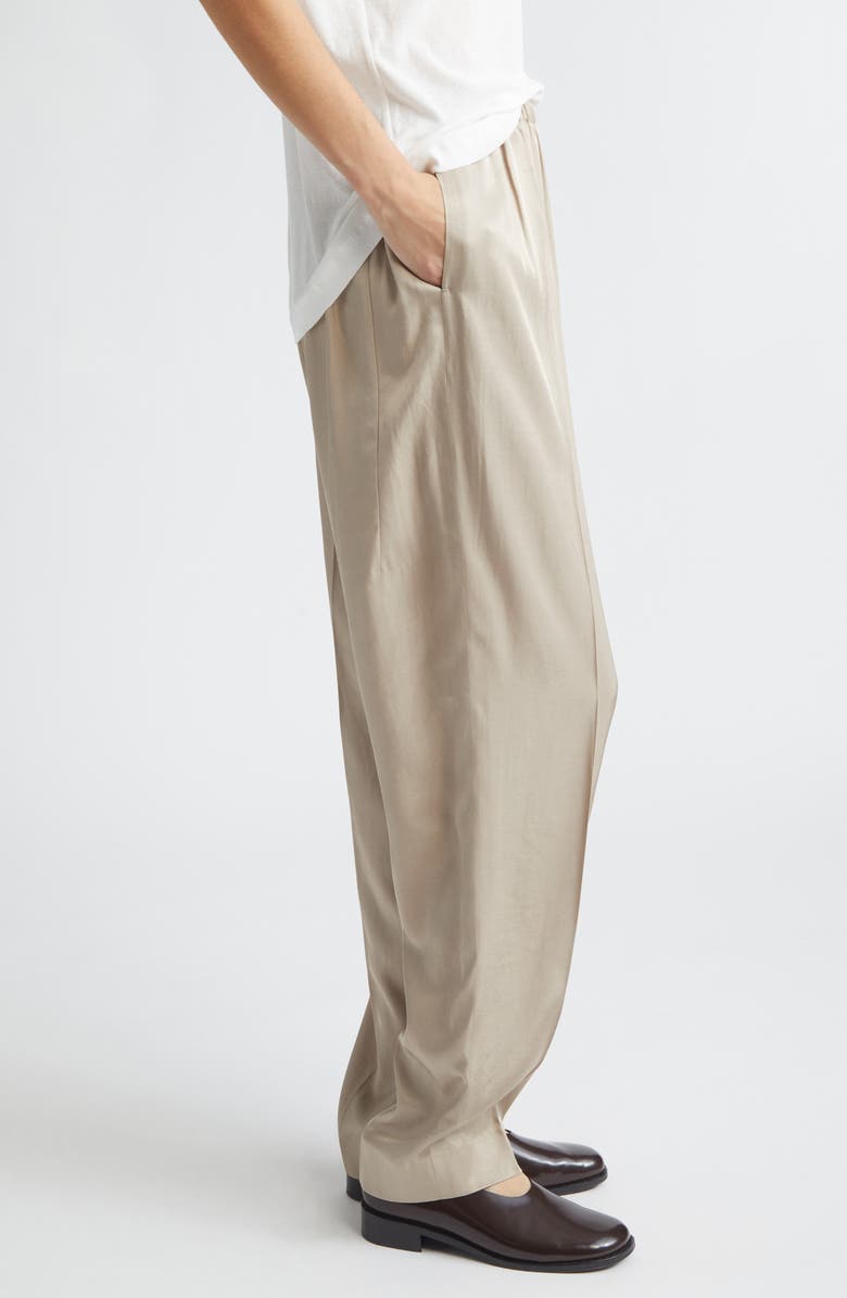 GIA STUDIOS Anne Satin Cocoon Trousers, Alternate, color, Beige