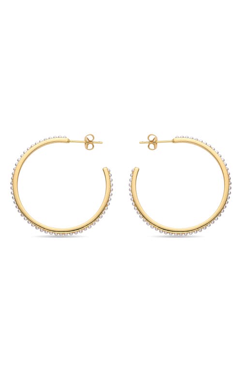 Eye Candy Los Angeles Lyna Faux Pearl Hoop Earrings