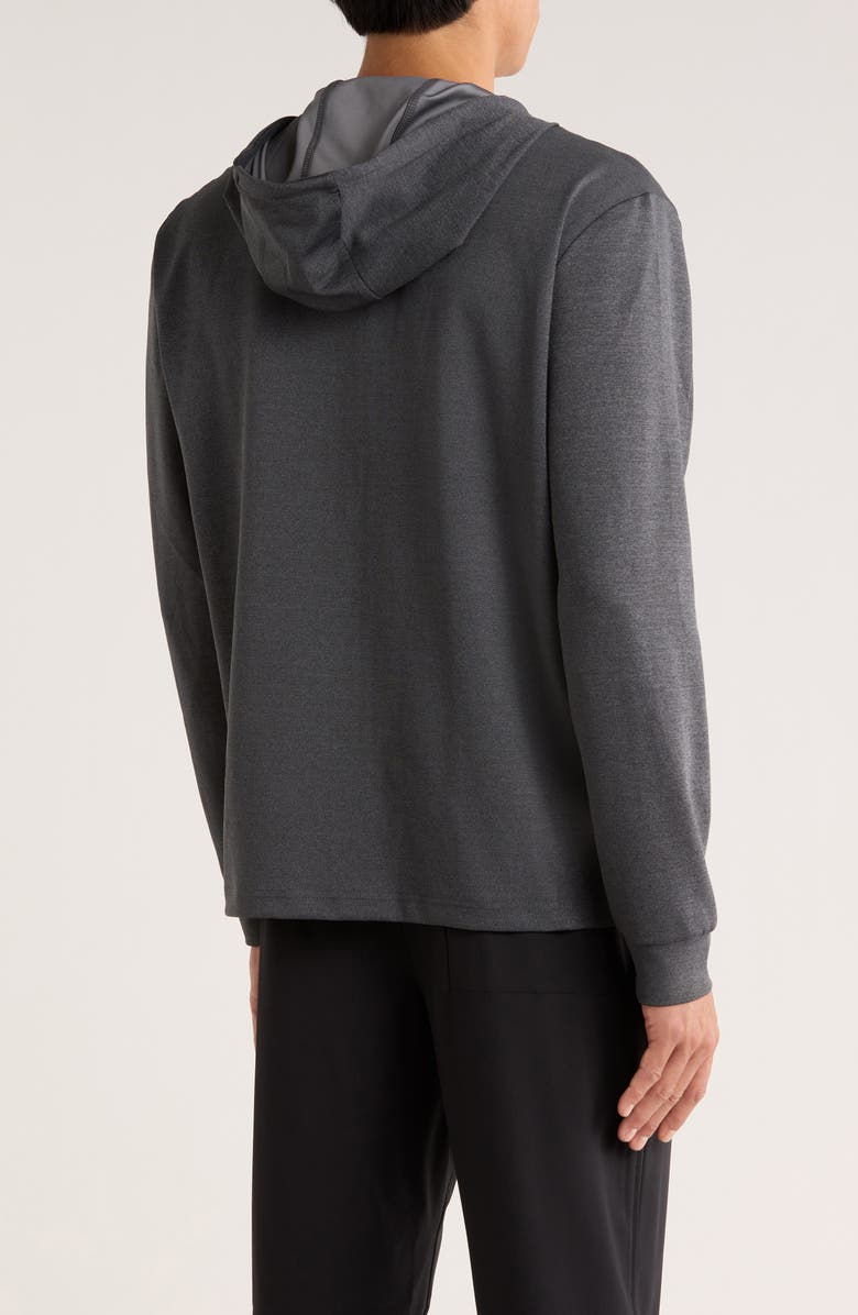 ORIGINAL PENGUIN SPORT Full Zip Midweight Hoodie, Alternate, color, Dark Caviar Heather