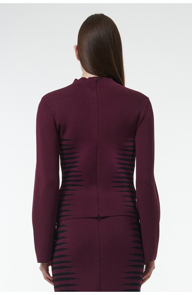 Leem Jacquard Knit Fitted Top, Alternate, color, Red