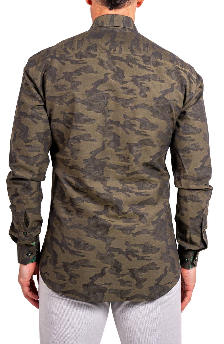 Maceoo Fibonacci Ascension Contemporary Fit Button-Up Shirt, Alternate, color, Green