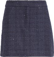 Emporio Armani Wool Blend Tweed Miniskirt