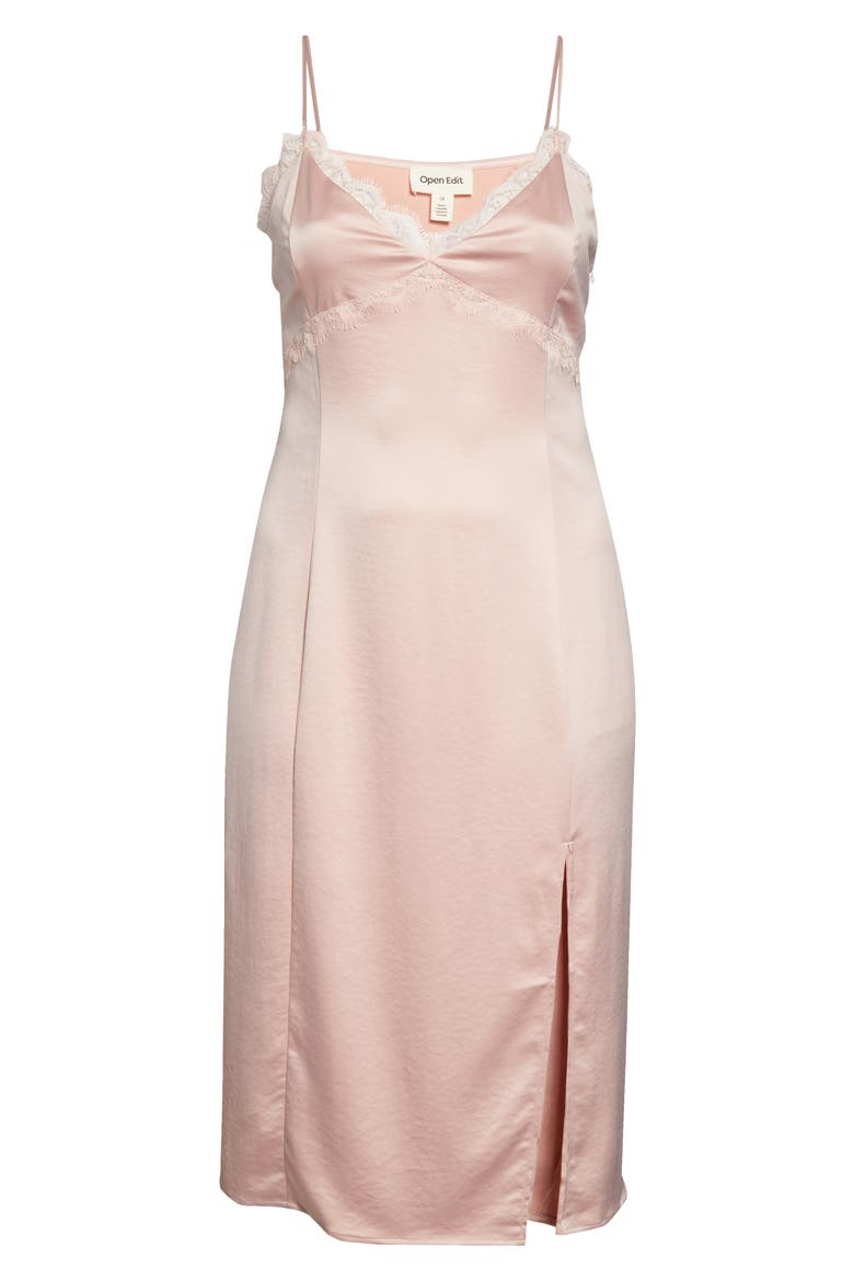 Satin Midi Slipdress, Alternate, color, PINK SMOKE