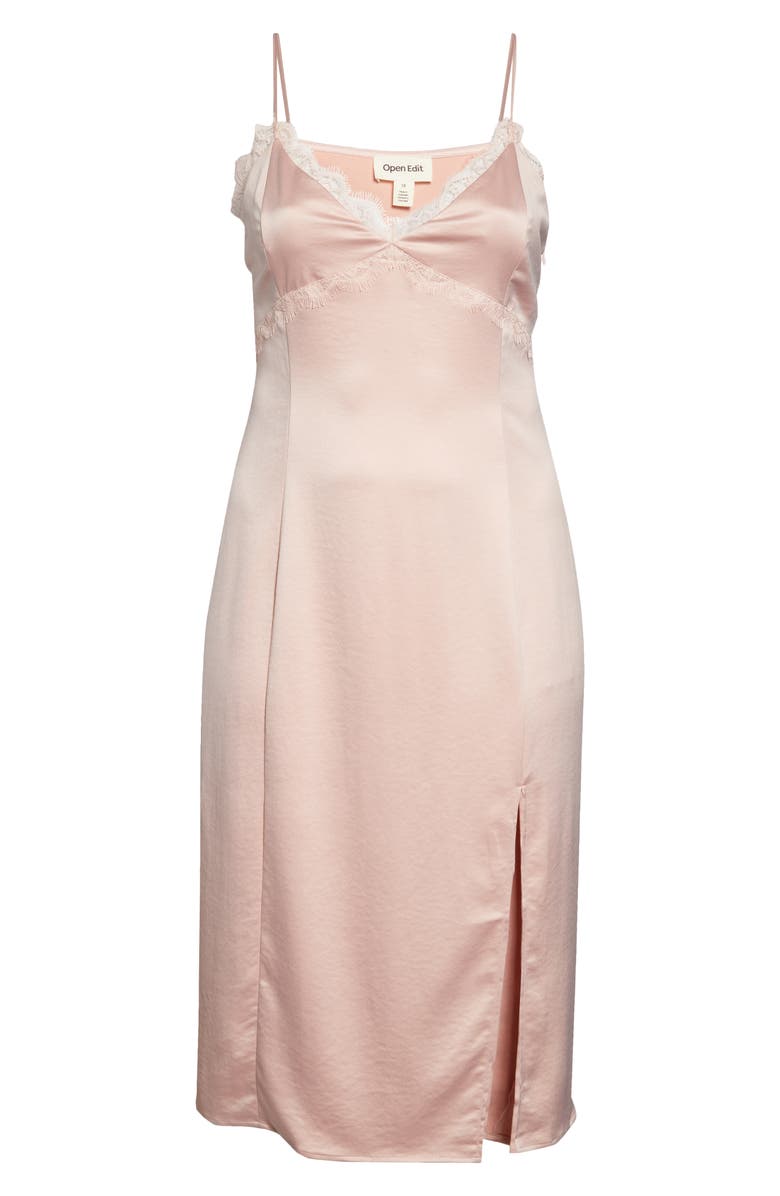 Open Edit Satin Midi Slipdress, Alternate, color, 