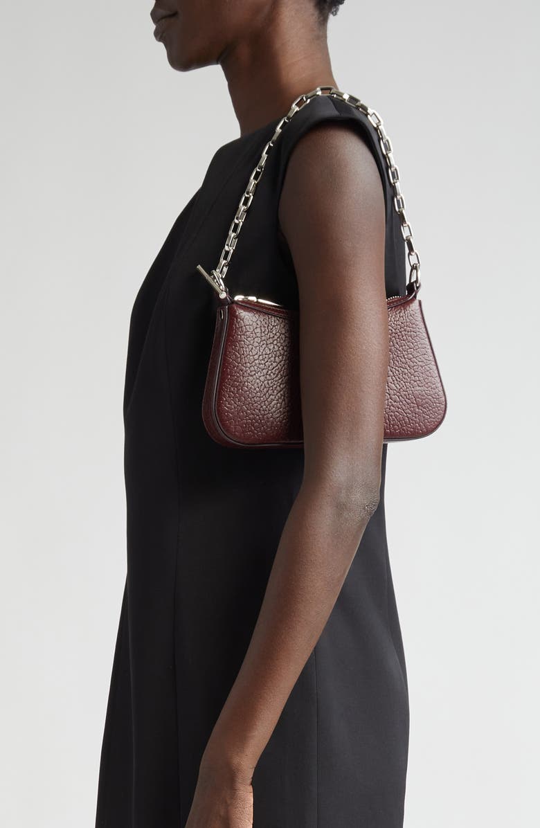 McQueen Mini T-Bar Handbag, Alternate, color, Cranberry/ Silver