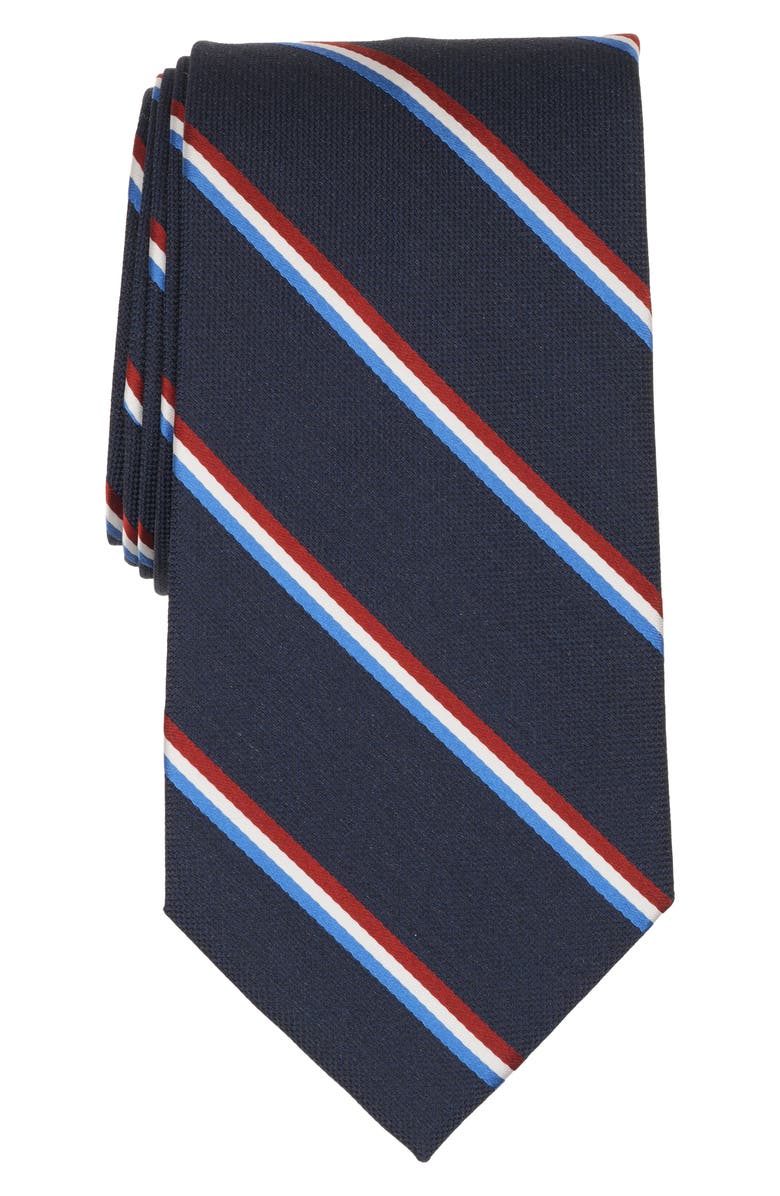 Brooks Brothers Sidewheeler Stripe Tie, Main, color, Navy