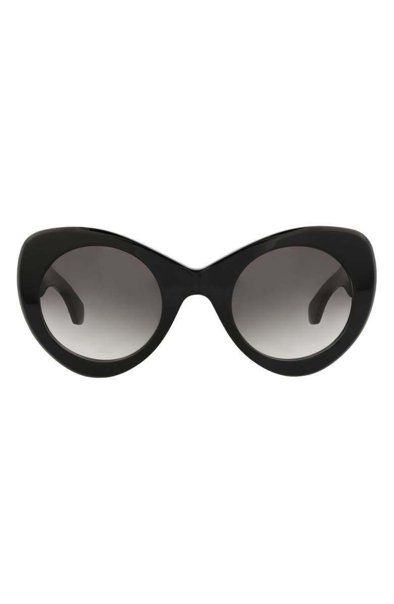 Alaïa 51mm Cat Eye Gradient Sunglasses, Main, color, Black Black Grey