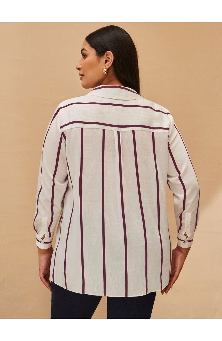 Live Unlimited Regular Fit Striped Shirt, Alternate, color, Cream