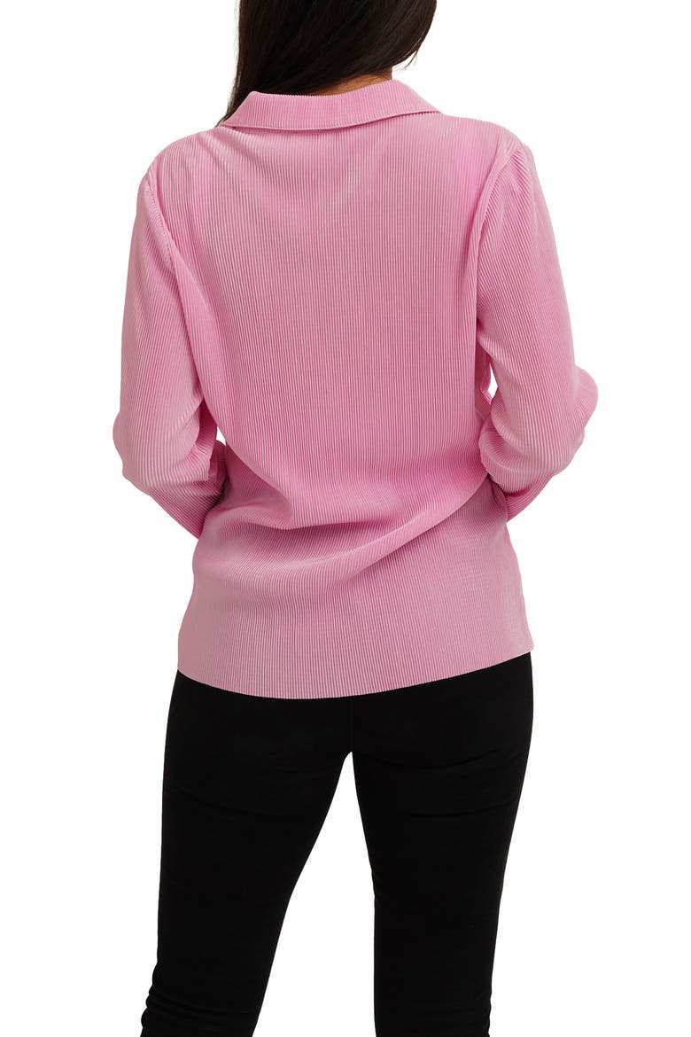 Rib Button-Up Shirt, Alternate, color, BON BON