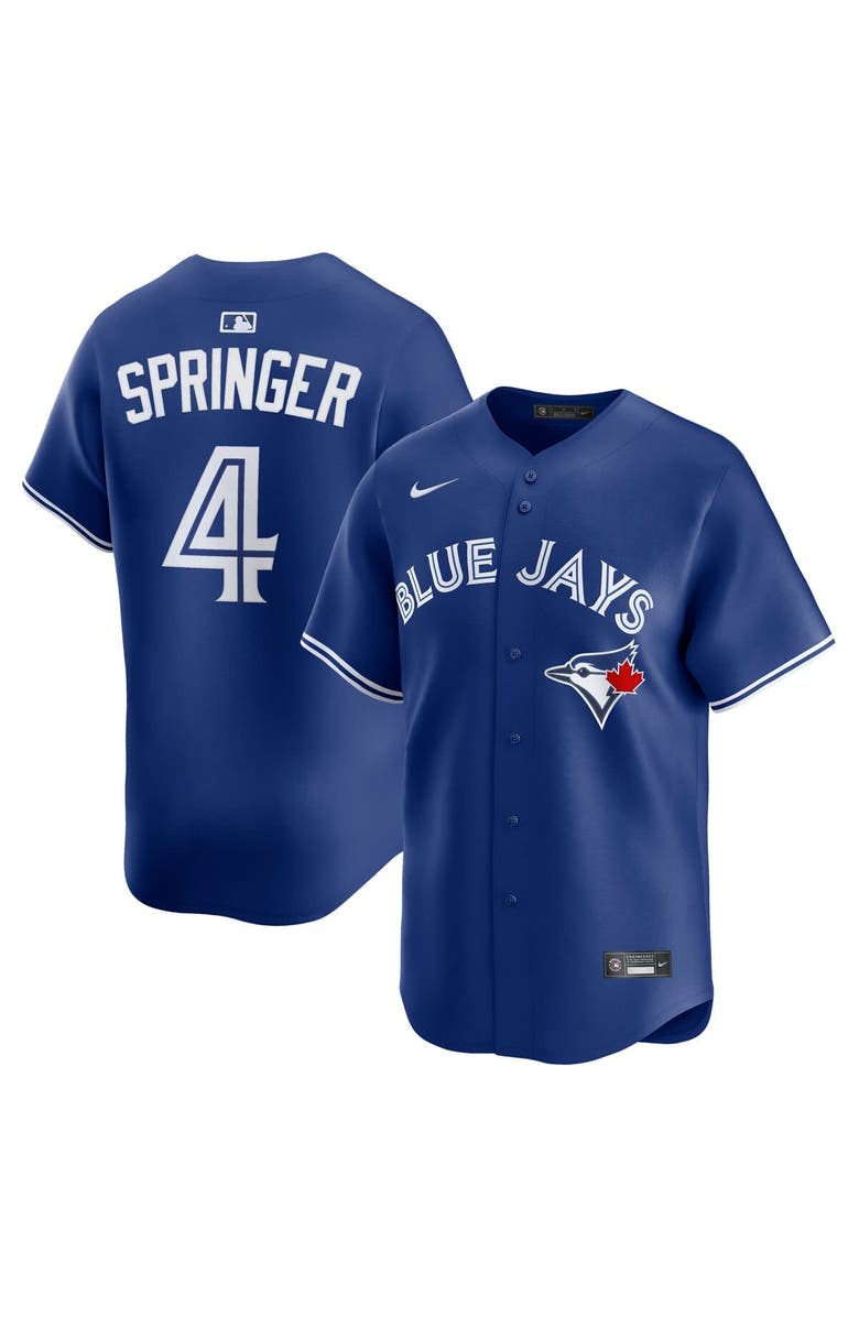 Nike Men's Nike George Springer Royal Toronto Blue Jays Alternate 2 Limited Jersey, Main, color, 