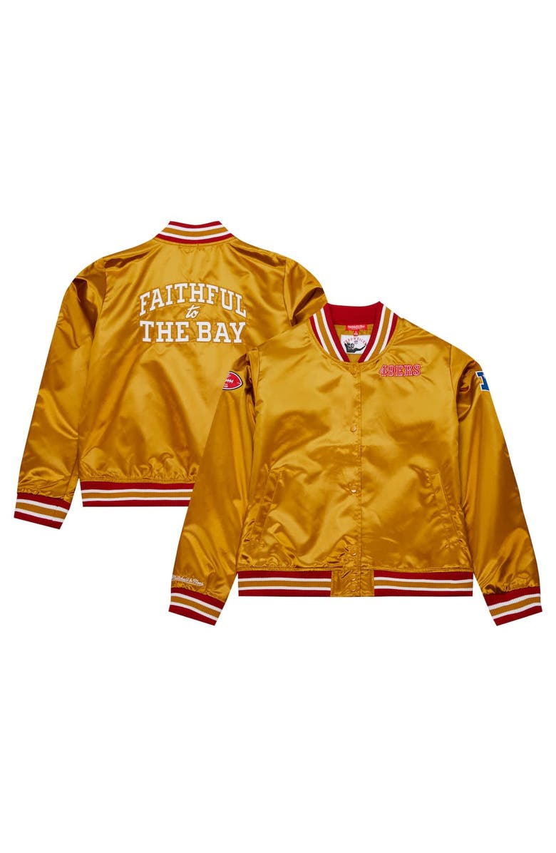 Mitchell & Ness Women's Mitchell & Ness Gold San Francisco 49ers Faithful to The Bay Satin Full-Snap Jacket, Alternate, color, 