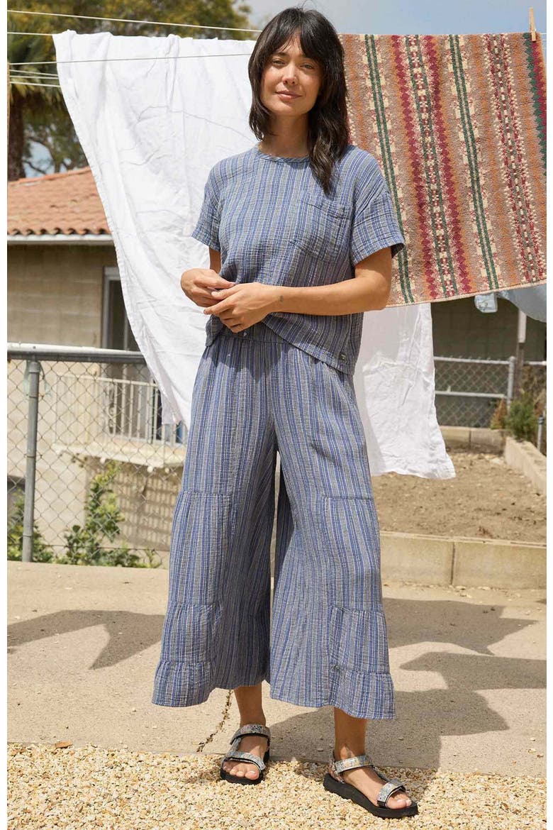 Tate Double Weave Short Sleeve Shirt, Alternate, color, Kyanite Stripe