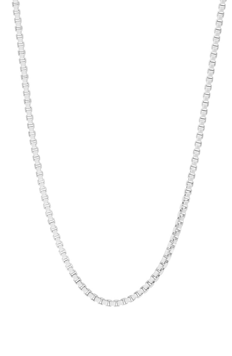 EFFY Men's Sterling Silver Box Chain Necklace, Alternate, color, White
