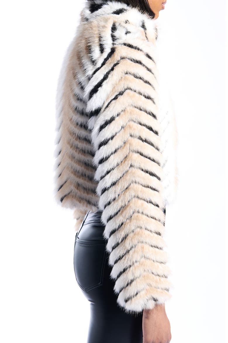 Argyll Faux Fur Coat, Alternate, color, BEIGE MULTI