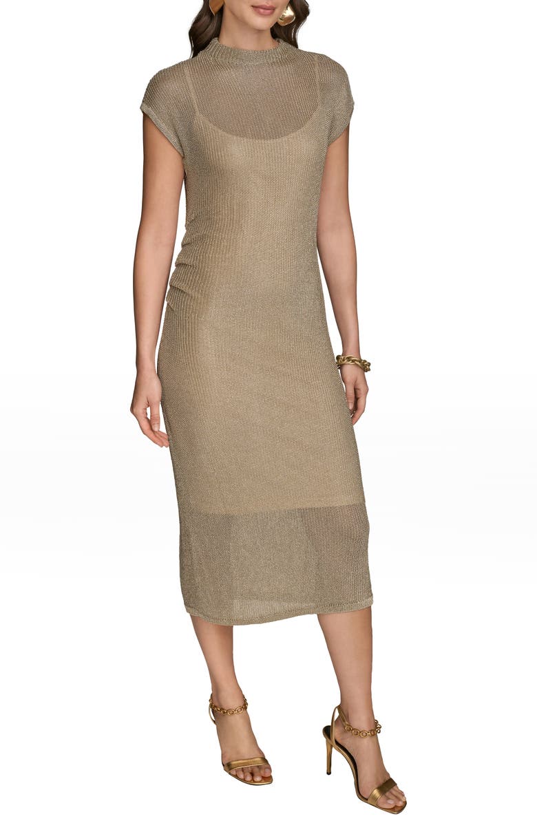 Donna Karan New York Metallic Midi Dress, Main, color,