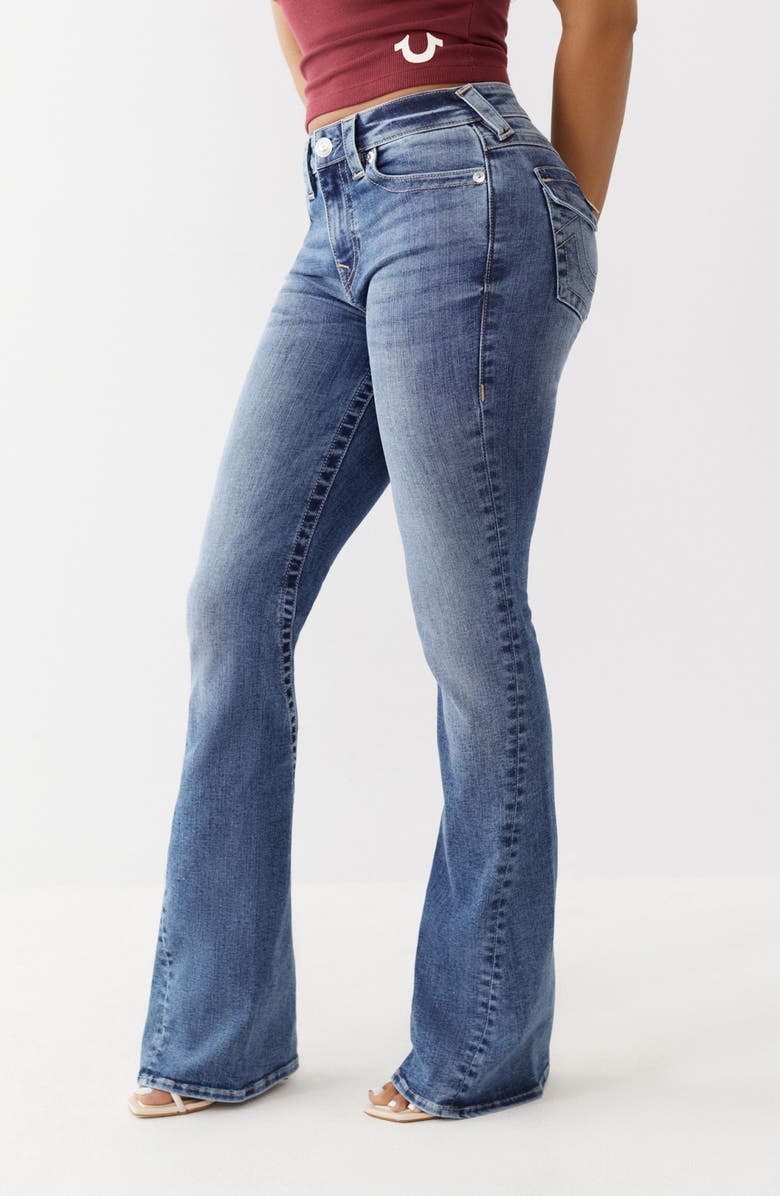 True Religion Brand Jeans Joey Snap Flat Pocket Flare Jeans, Alternate, color, 