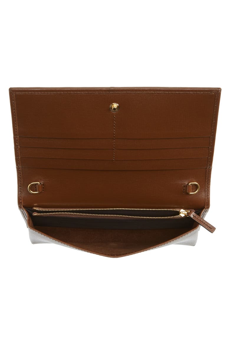 1955 Horsebit GG Supreme Canvas Wallet on a Chain, Alternate, color, BEIGE EBONY/ BROWN SUGAR