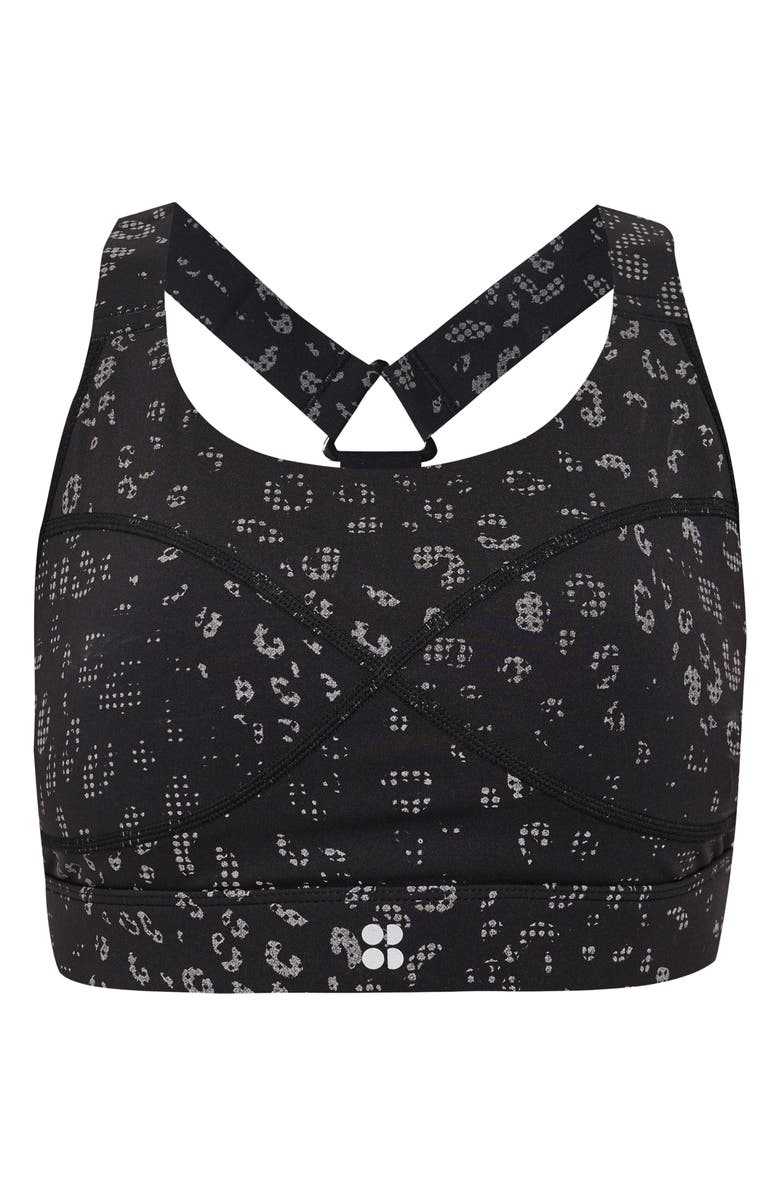 Sweaty Betty Power Medium Impact Sports Bra, Alternate, color, Black Refl
