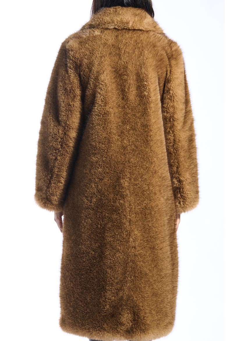 Faux Fur Coat, Alternate, color, BROWN