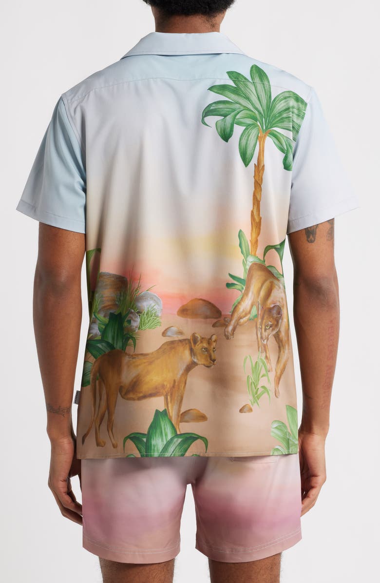 MAVRANS Florida Panther Weekend Short Sleeve Performance Button-Up Shirt, Alternate, color, Multi