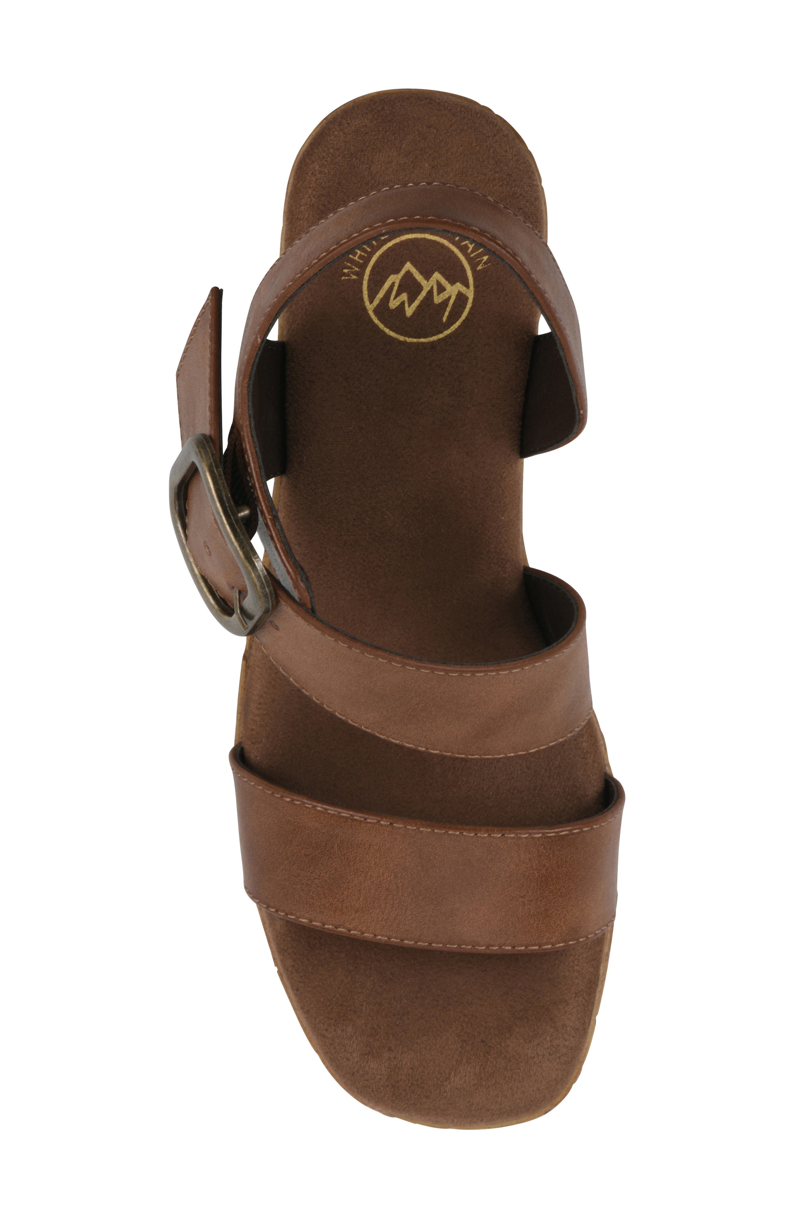 Barb Platform Sandal, Alternate, color, DARK TAN/ BURN/ SMOOTH