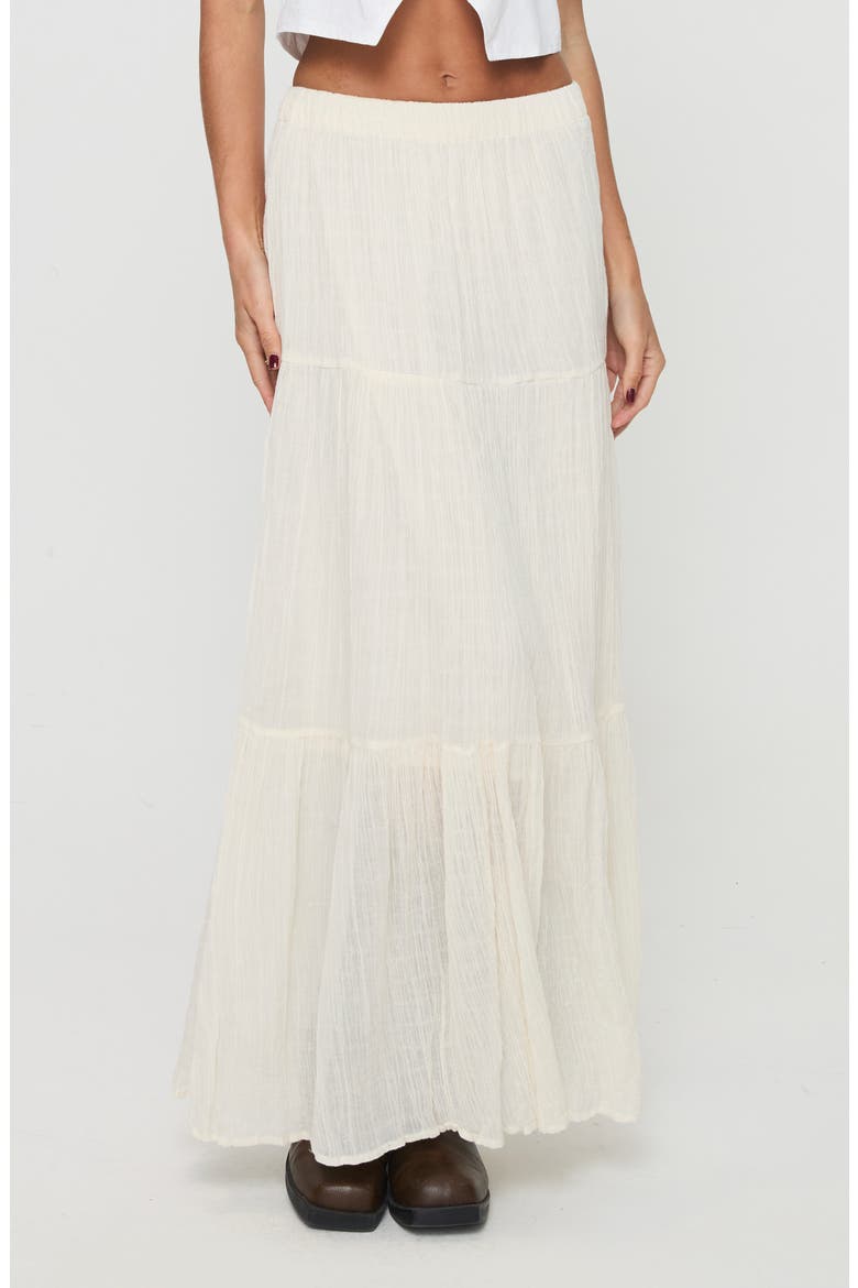 Gilchrist Low Rise Tiered Maxi Skirt, Main, color, IVORY LOW IMPACT
