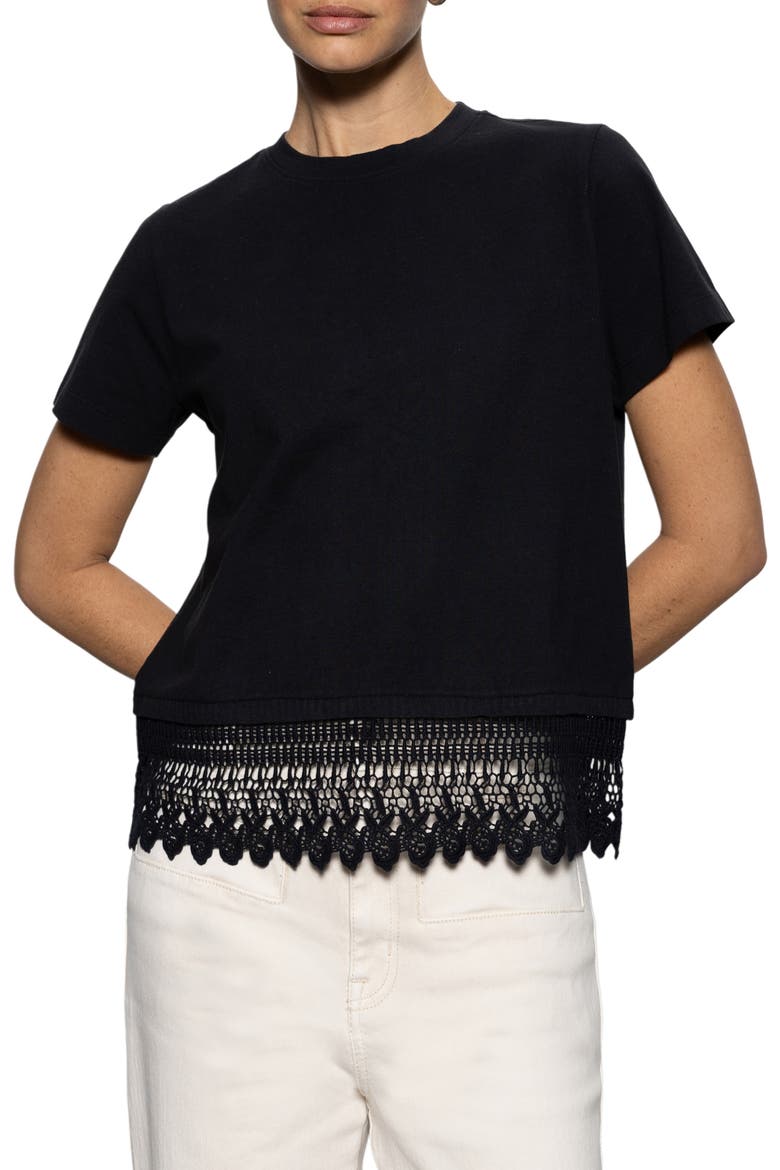 Lace Remix T-Shirt, Alternate, color, BLACK