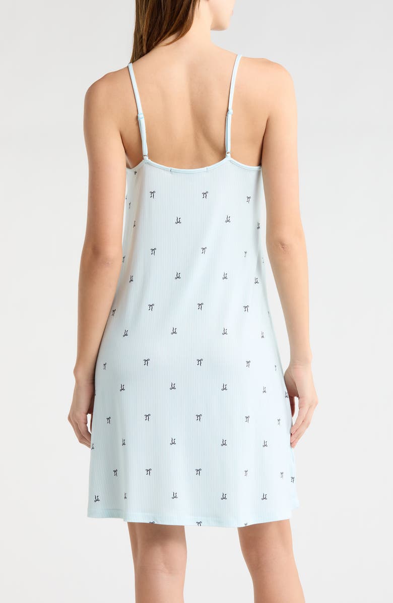 French Connection Eyelet Trim Chemise, Alternate, color, Blue Bow