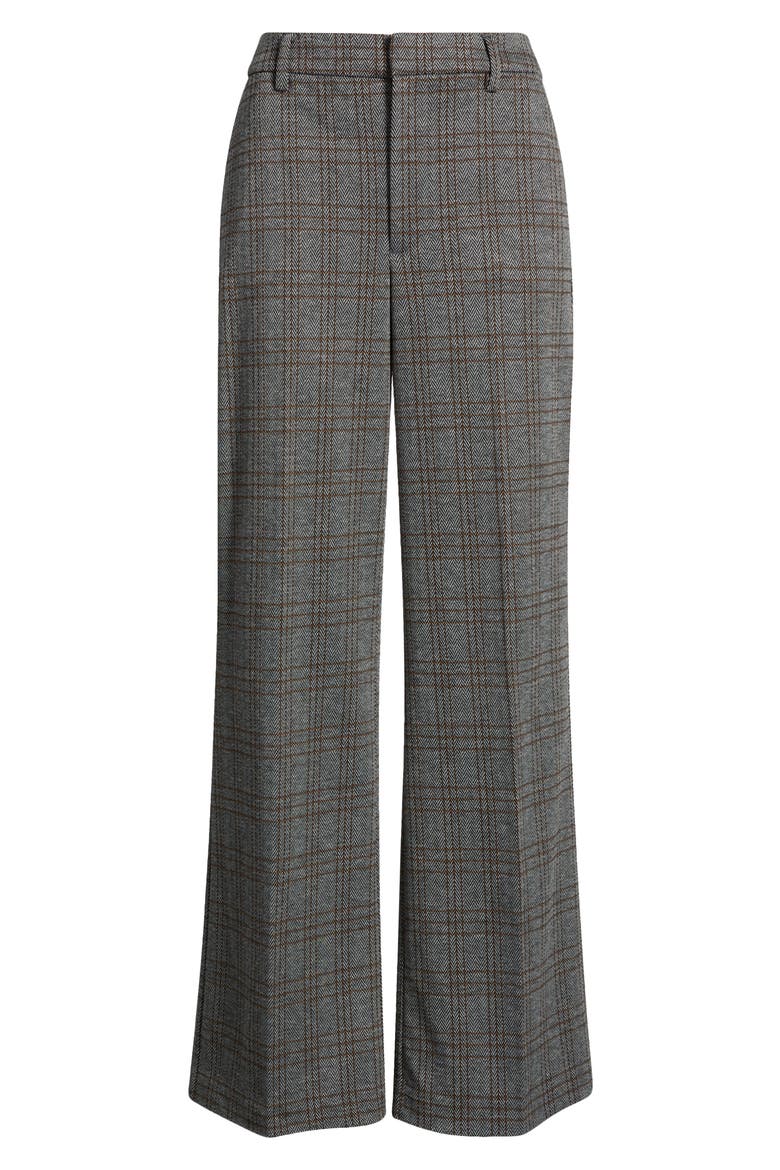 Kelsey Plaid Wide Leg Pants, Main, color, BLACK MULTI HERRINGBONE PLAID