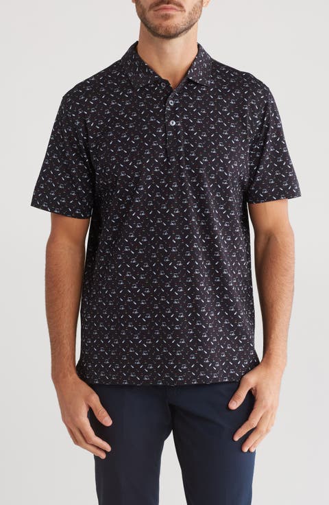 Victor Golf Print Stretch Cotton Polo
