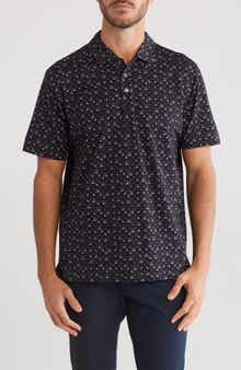 Bugatchi Victor Golf Print Stretch Cotton Polo