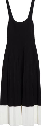 STAUD Ellison Pleated Rib Midi Dress | Nordstrom