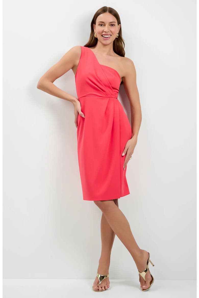 Carlotta One-Shoulder Dress, Alternate, color, Corso Coral
