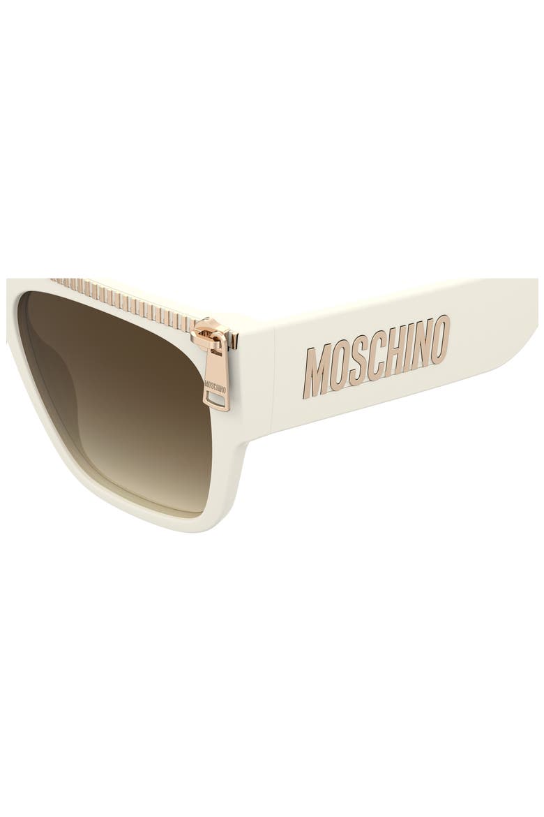 56mm Gradient Square Flat Top Sunglasses, Alternate, color, IVORY