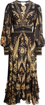 Camilla Taurus Rising Long Sleeve Silk Maxi Dress