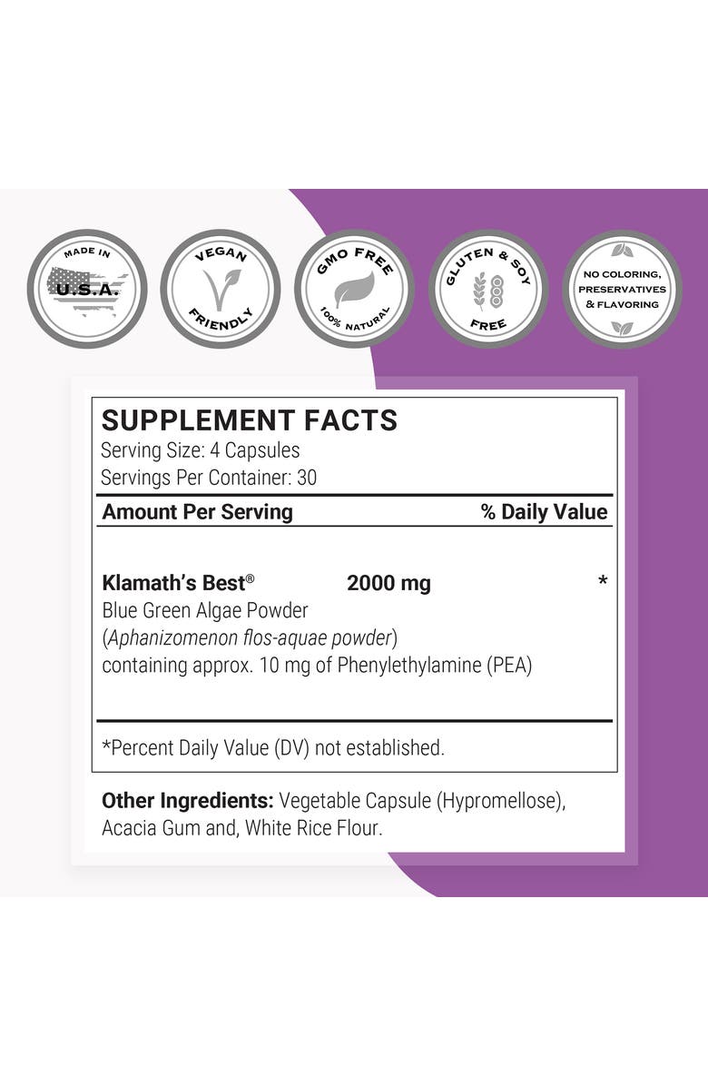 SuperSmart Klamath AFA 1000 mg per Day, Alternate, color, NO COLOR
