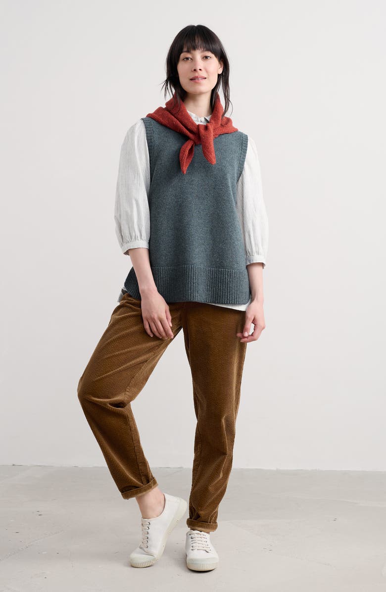 Seasalt Cornwall Coupling Merino Wool Blend Vest, Alternate, color, Knit Melange Light Nickel