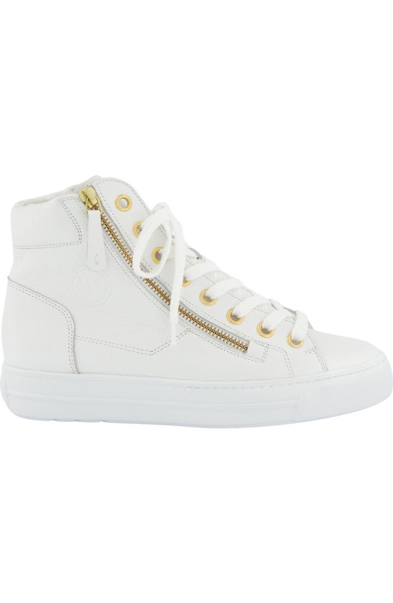 Paul Green Wells High Top Sneaker, Alternate, color, White Oro Combo