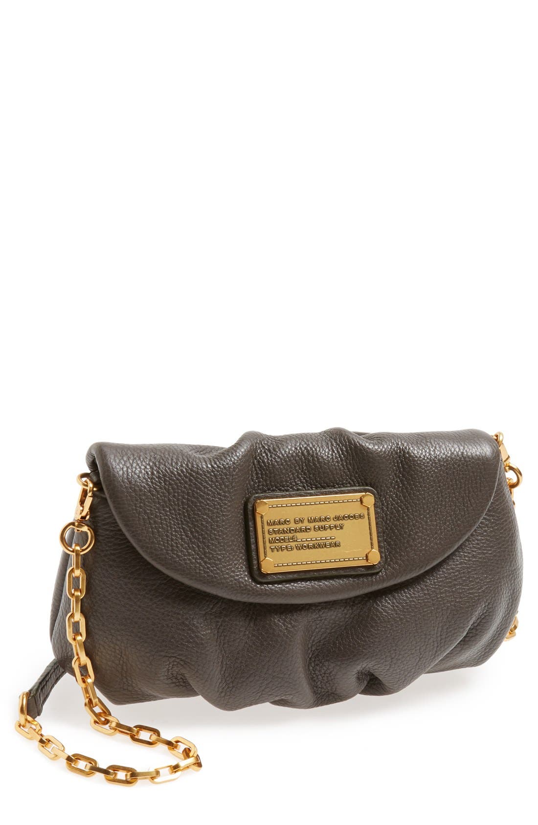MARC BY MARC JACOBS 'Classic Q - Karlie' Crossbody Flap Bag, Main, color, FADED ALUMINUM