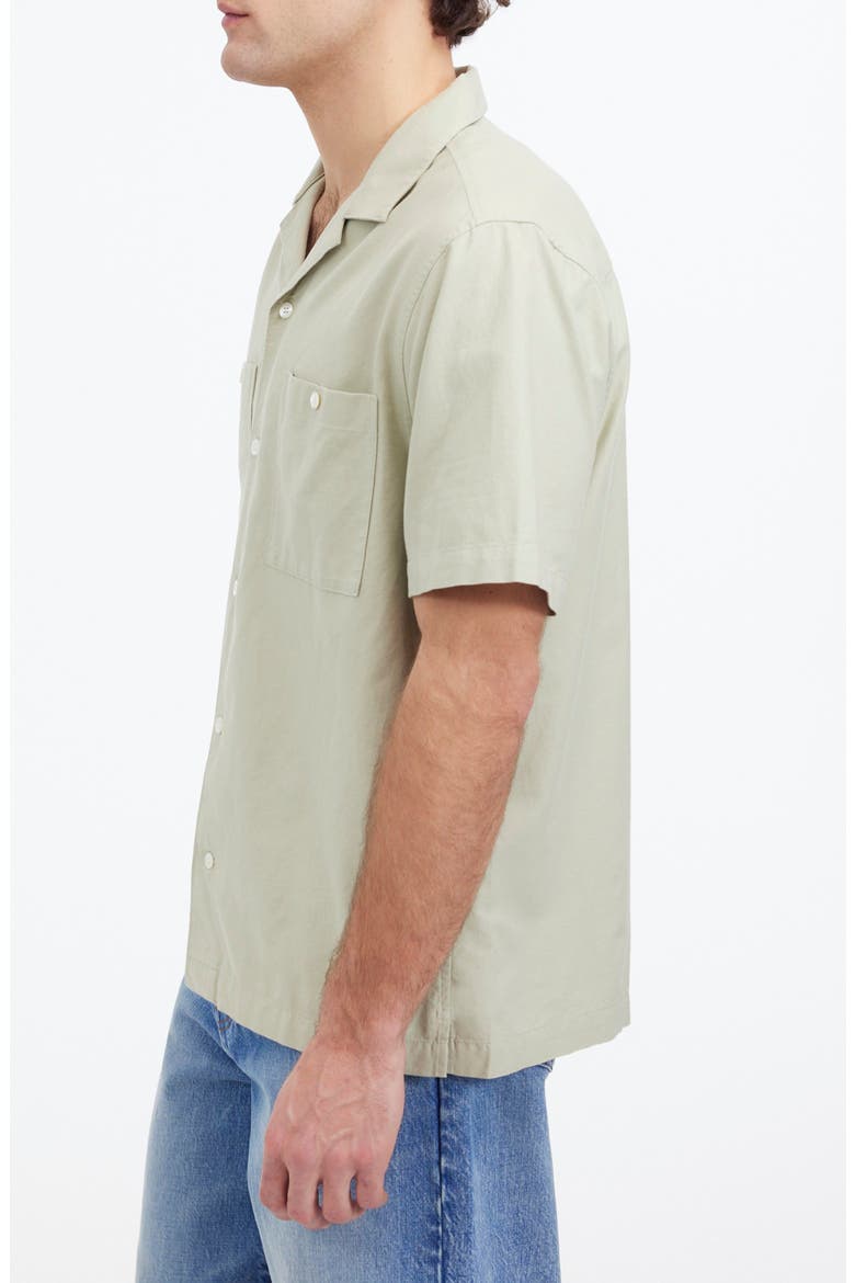 Twill Camp Shirt, Alternate, color, DUSTY CELADON