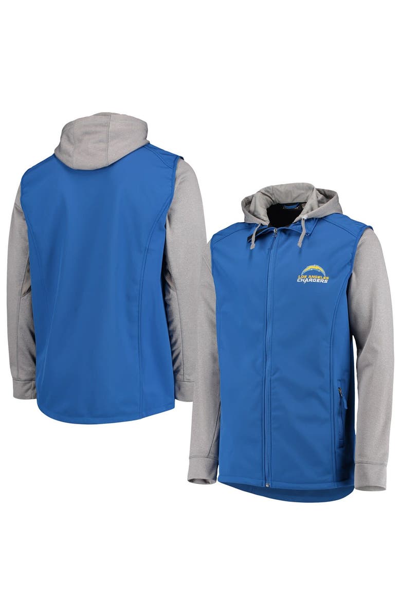 DUNBROOKE Men's Dunbrooke Royal/Gray Los Angeles Chargers Big & Tall Alpha Full-Zip Hoodie Jacket, Main, color, Royal