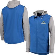 DUNBROOKE Men's Dunbrooke Royal/Gray Los Angeles Chargers Big & Tall Alpha Full-Zip Hoodie Jacket