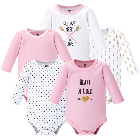 Soft Cotton Long-Sleeve Bodysuits (Five Count) (Baby)