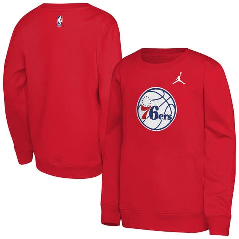 Youth Jordan Brand Red Philadelphia 76ers Courtside Statement Edition Sweatshirt