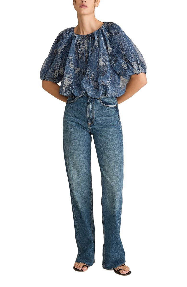 Rebecca Taylor Emblem Fleur Bubble Print Top, Main, color,