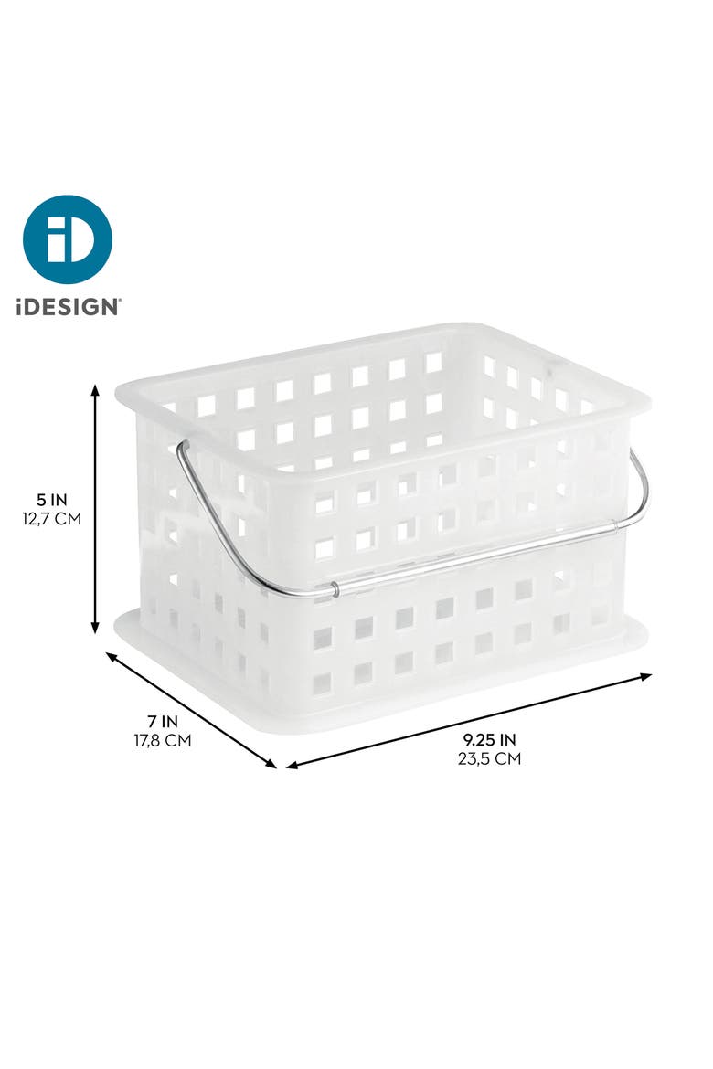 Small Stackable Shower Caddy Basket - Set of 3 - Black - Made in USA, Alternate, color, Clear Frost