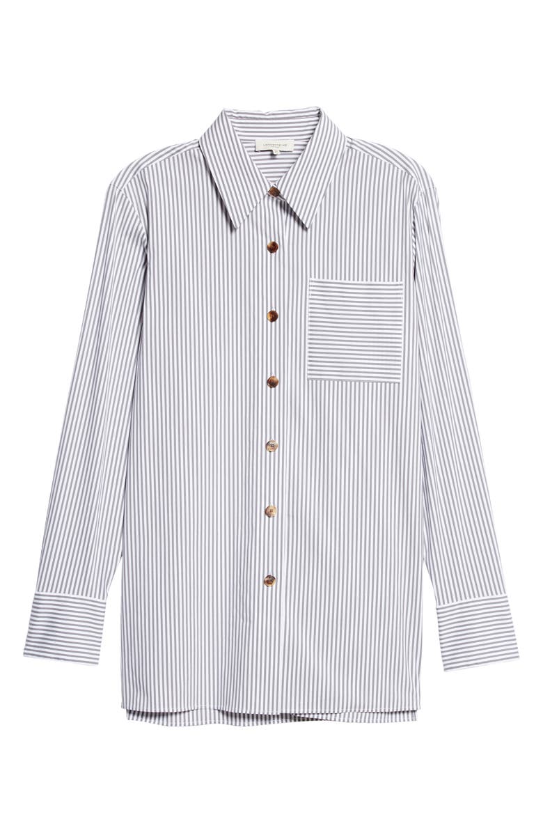 Lafayette 148 New York Ruxton Stripe Cotton Blend Shirt, Alternate, color,